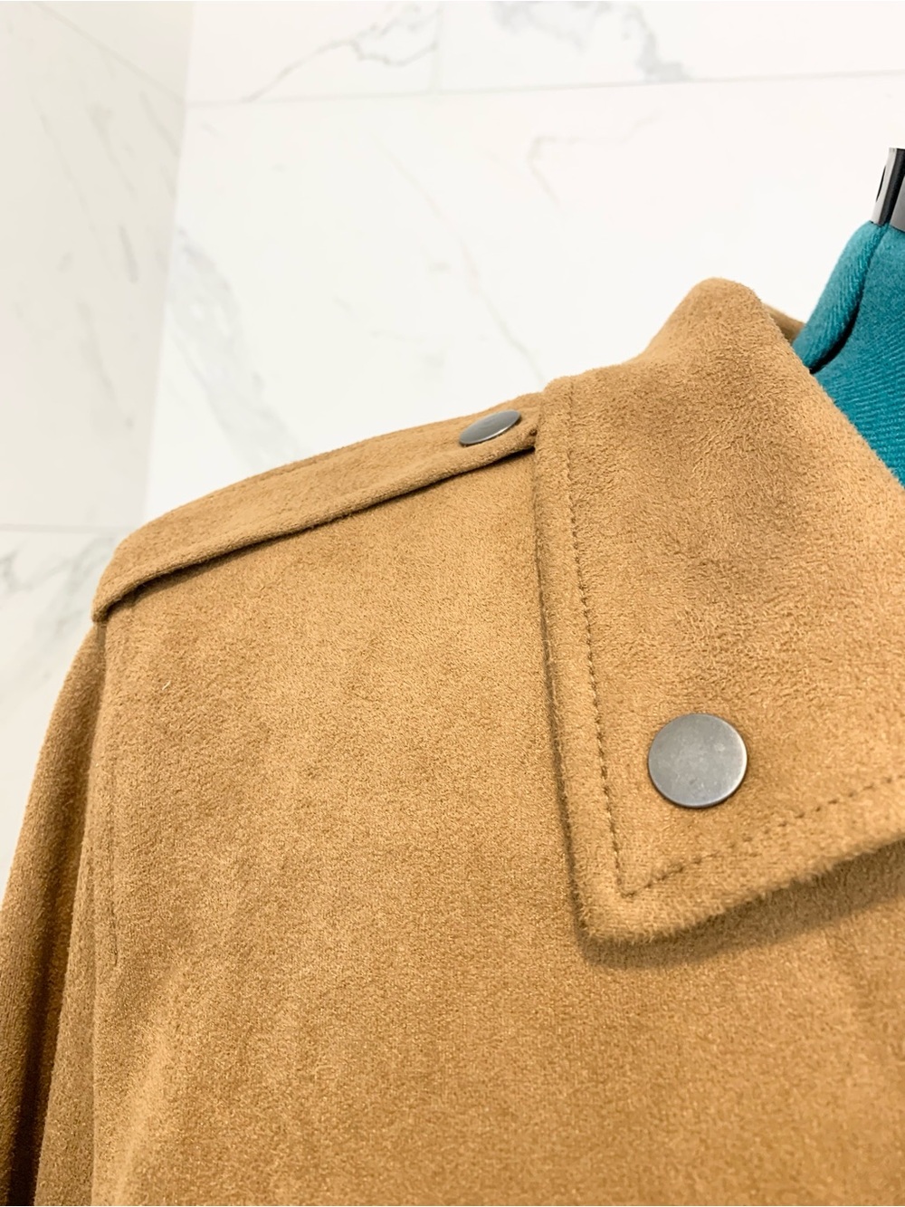 Style & Co. Plus-Size Suede Moto Jacket in Cognac 2X - Picture 8 of 16